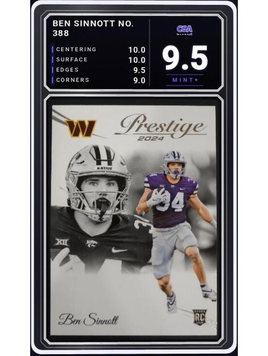 Other - 2024 Panini Prestige #388 Ben Sinnott RC Commanders NFL - CGA 9.5 Digital Grade